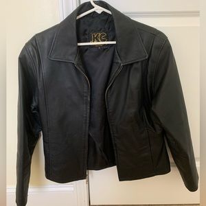 Vintage Black Leather Jacket- Women’s